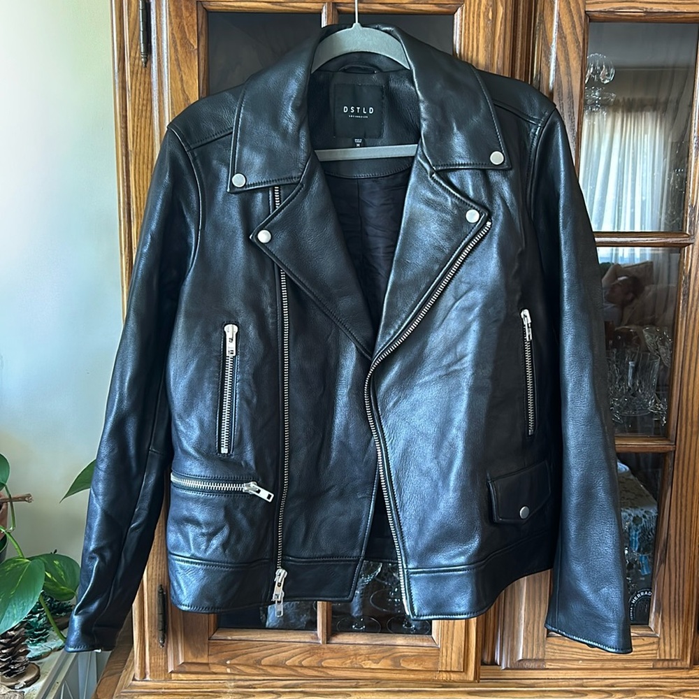 DSTLD Black Leather Jacket